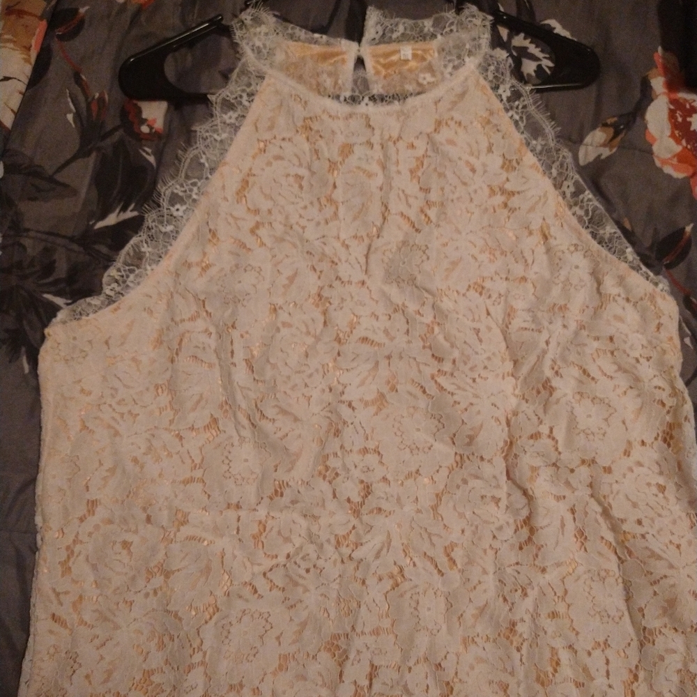 Cream Lace Top